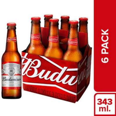Cerveza Budweiser Botella 6Pack 343ml