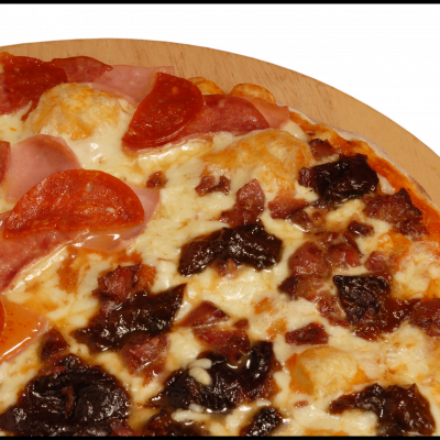 PIZZA  EXTRA GRANDE POR MITAD