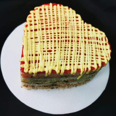 Cake corazón mediado