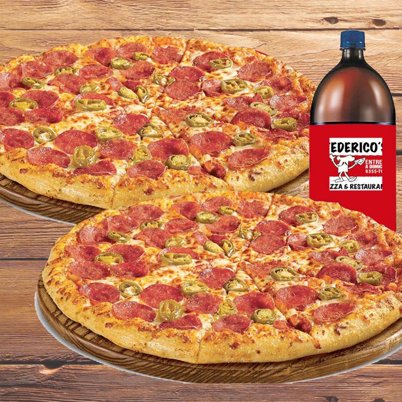 Combo 2 Pizza Familiar con 1.Litro de Soda