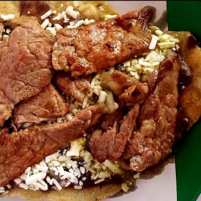 Huarache con Bisteck