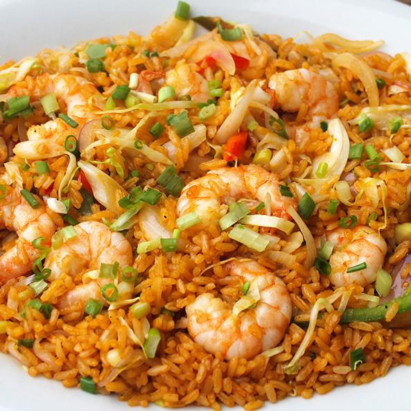 Arroz con camarones entero(taza chin