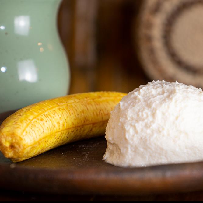 Requesón manaba con plátano