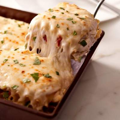 Lasagna de Pollo con champiñones
