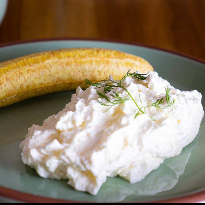 Mantequilla blanca con plátano