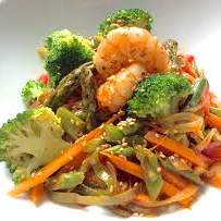 Langostinos con Verduras