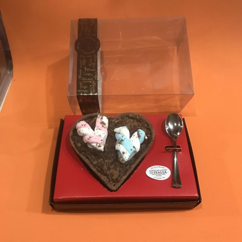 Coração de Chocolate com Marshmallow na Colher 220g