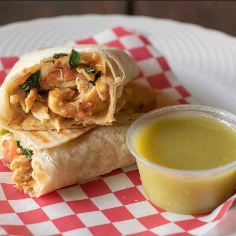 Burrito de fajitas de pollo