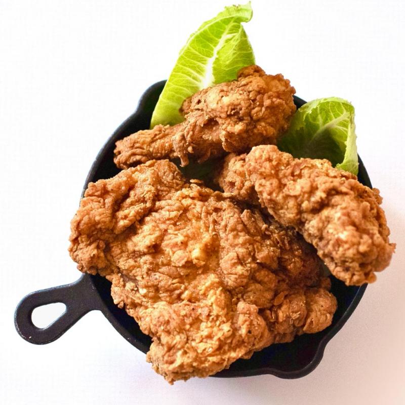 4 piezas de pollo con complemento