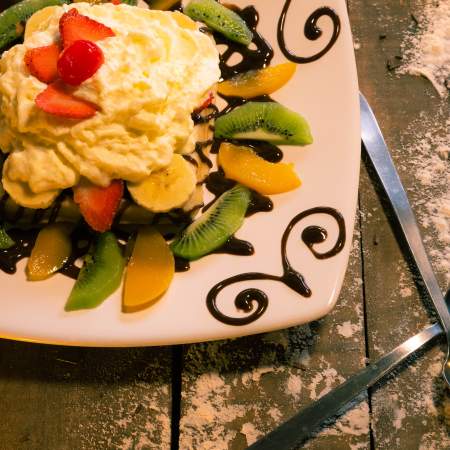 Waffle de frutas