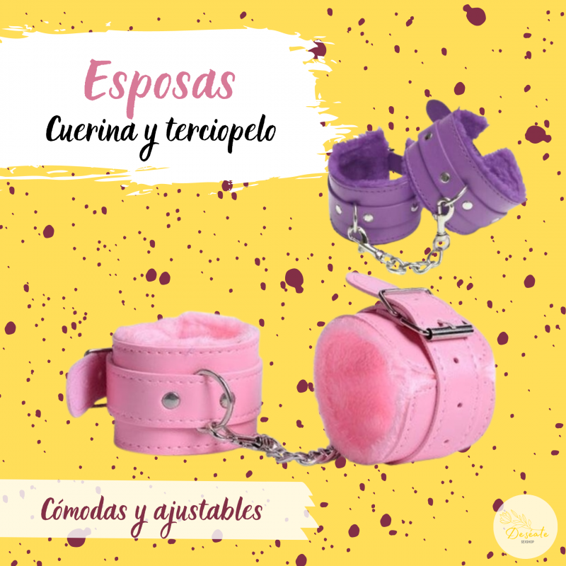 Esposas cuerina y terciopelo