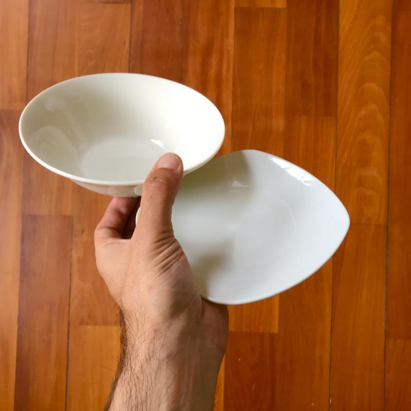 Juego de loza de cerámica blanca