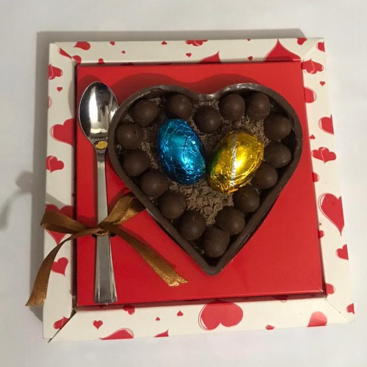 Coração de Colher Chocolate ao Leite com Brigadeiro