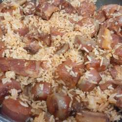 Arroz con chorizo y jamón