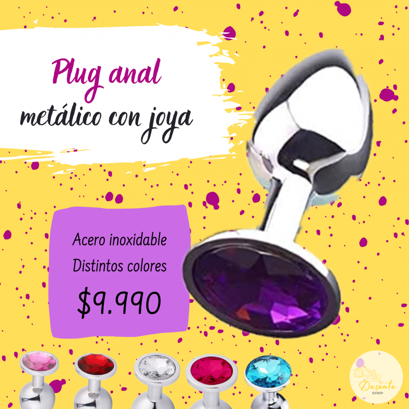 Plug anal metálico con joya