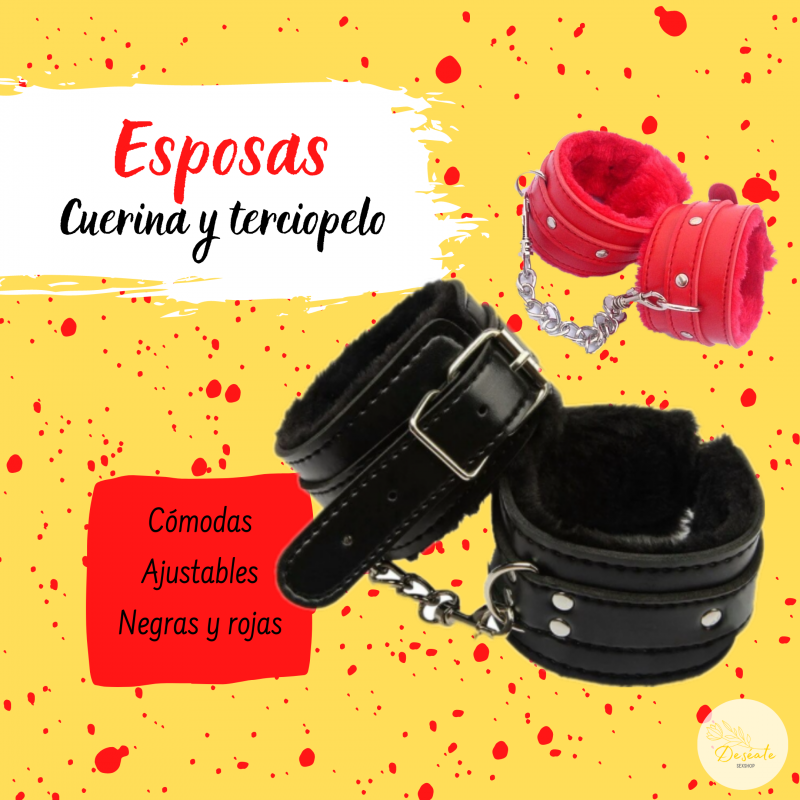 Esposas de cuerina y terciopelo