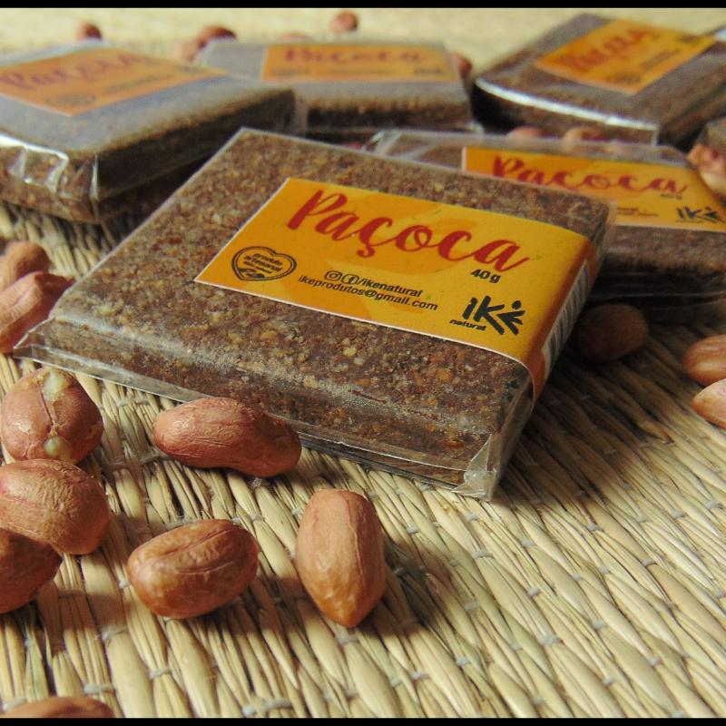Paçoca vegana de amendoim 100% natural e artesanal com