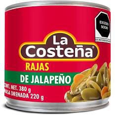 Rajas de Jalapeño La Costeña 380g