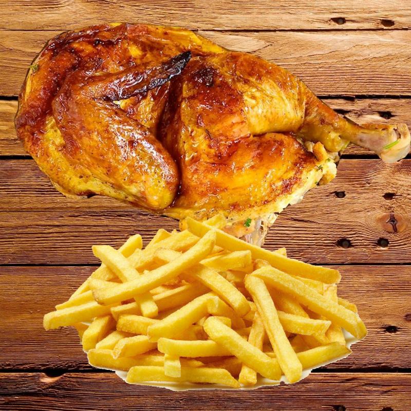 Medio Pollo con Papitas