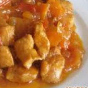 Agridulce pollo medio