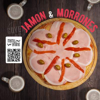 PIZZA JAMON Y MORRON