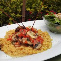 Setas en Leche de Coco