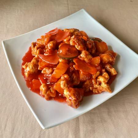 110- Carne De Cerdo Frito En Salsa Agridulce y Piña