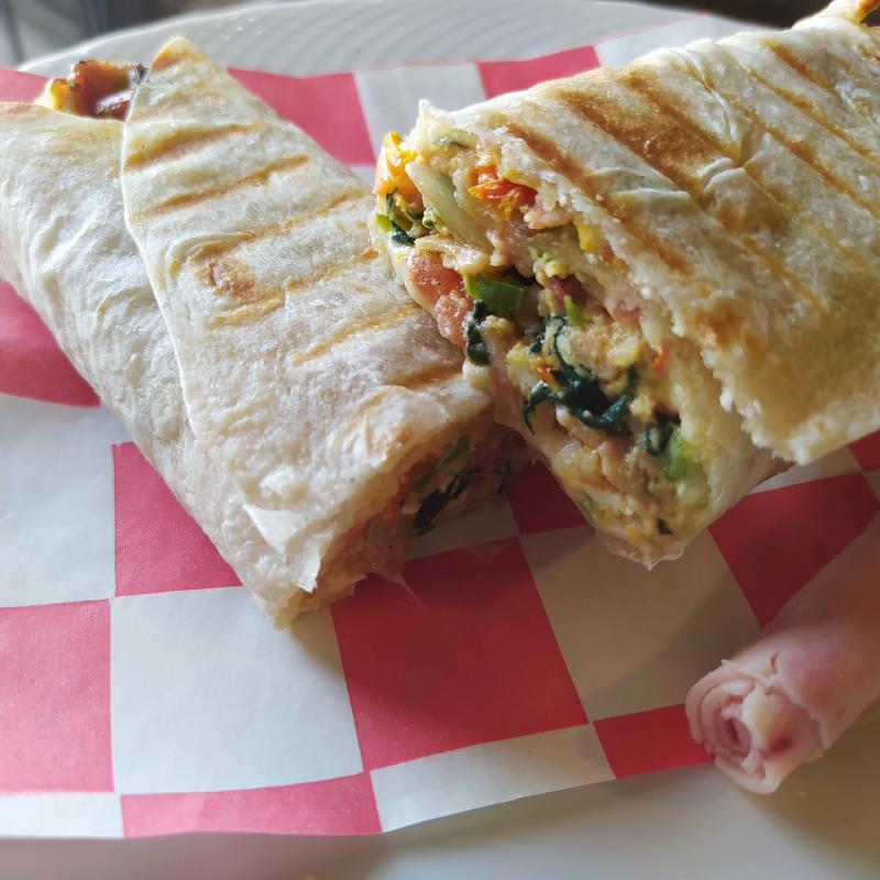 Burrito de huevo y espinacas