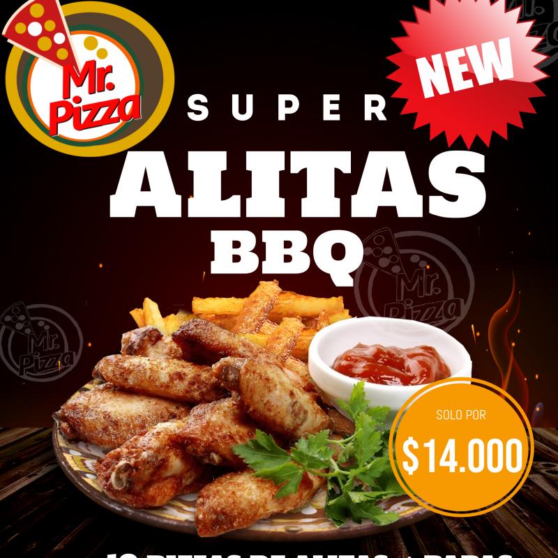 Alitas BBQ (10 Piezas)