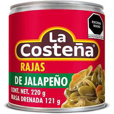 Rajas de Jalapeño La Costeña 220g