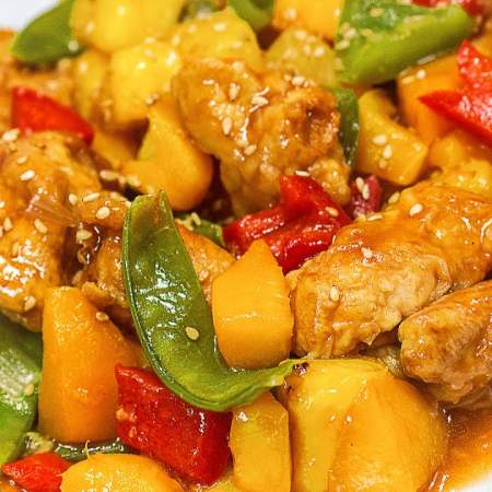 Pollo con Durazno