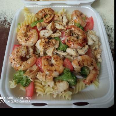 Pasta primavera con camarones🥦🦐🦐