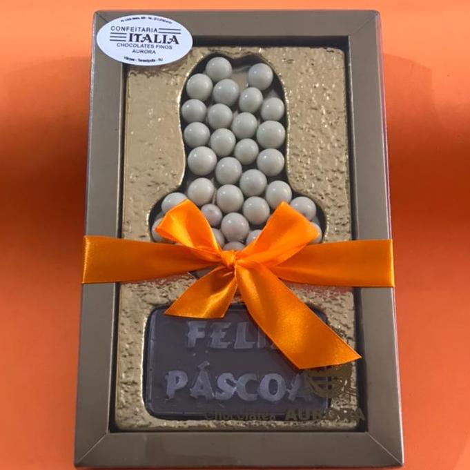Caixa Coelho Feliz Páscoa (Crocante Branco)