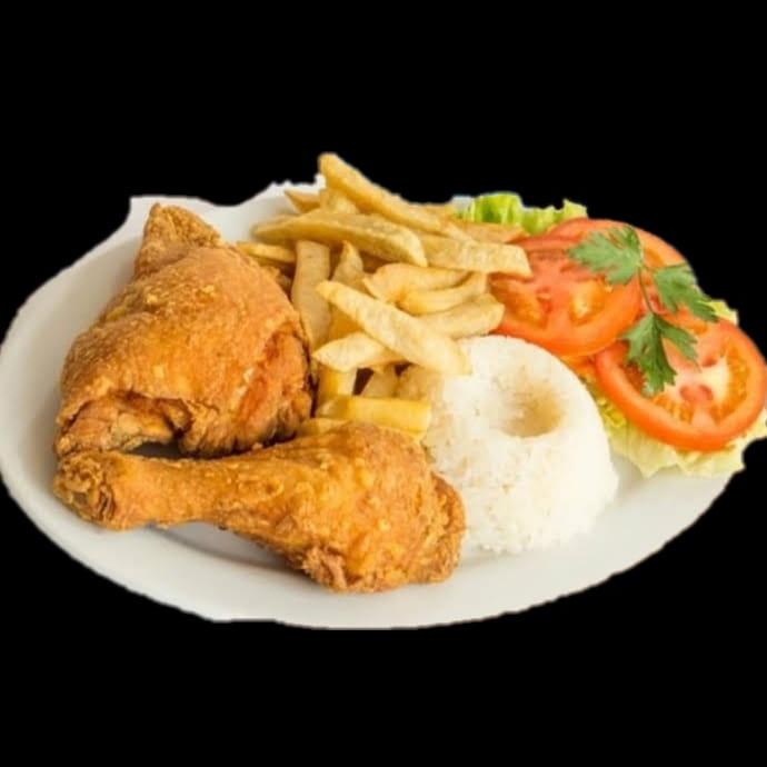 Bandeja con pollo Asado o Broaster