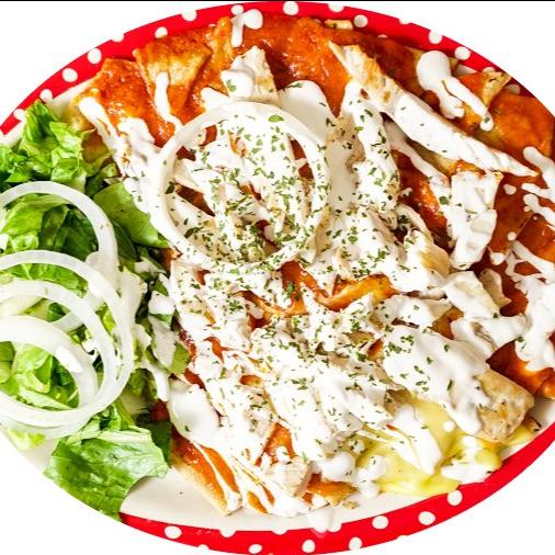 Chilaquiles rojos con pechuga 1-2 personas