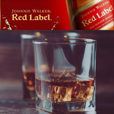 Trago de Whisky Johnnie rojo