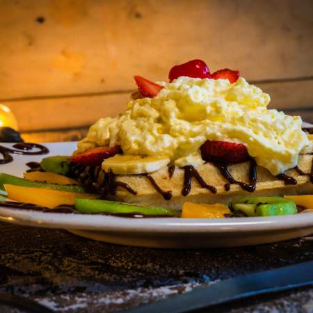 Mini waffle de frutas
