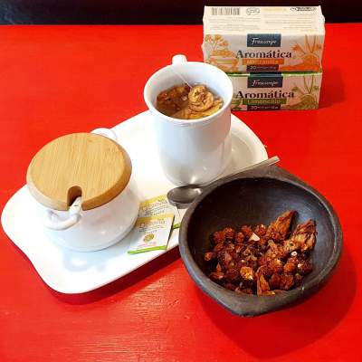 té o infusiones 300 ml con trozos de fruta