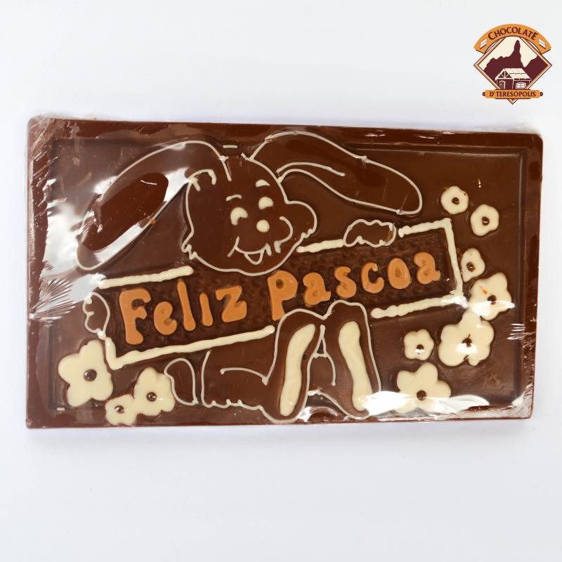 Placa Chocolate Feliz Páscoa Decorada (filme)150g