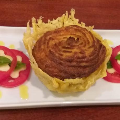 Gateau de batata com linguiça