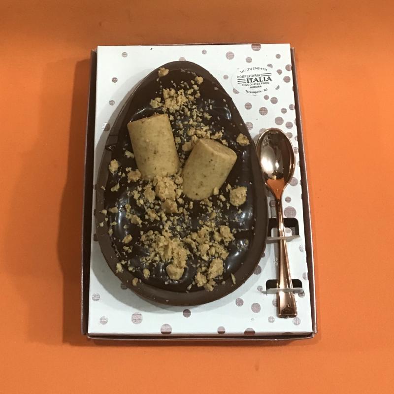 Ovo de Chocolate Ornamentado Paçoca na Colher 350g