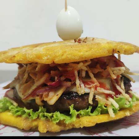 Hamburguesa clásica de patacon