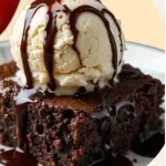 brownie con helado