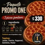 PROMO ONE (3 PIZZAS FAMILIARES)