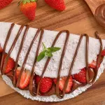 Tapioca de Nutella com morango
