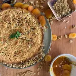 Tarte de Damasco com Nozes