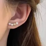 Aros con perlas estilo trepadora