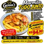 5 MARMITAS DE FRANGO GRELHADO MEDIAS
