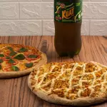 COMBO 2 PIZZAS 8 FATIAS + KUAT 2 LTS
