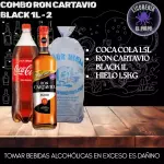 Cartavio Black1L+Coca Cola1.5L+Hielo
